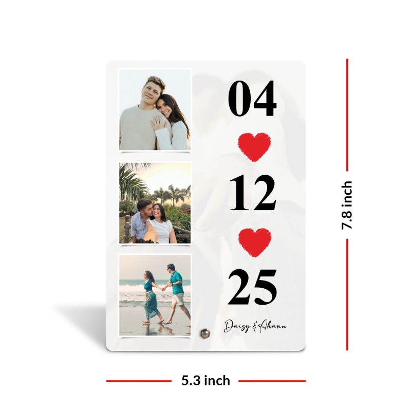 Personalized Couple Photo Frame with Date, Custom With Names, Gift For Birthday, Anniversary, Valentines Day, Wedding